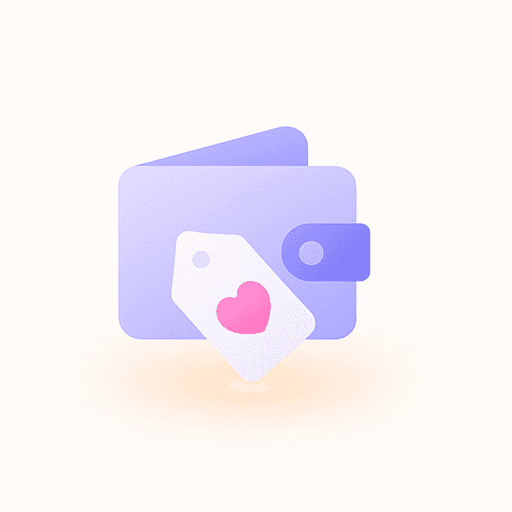 wallet icon with a heart on it